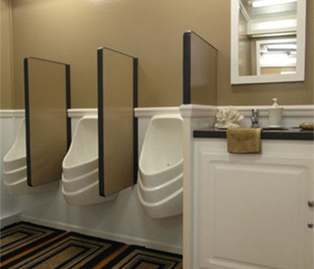 urinaries inside bathroom trailers