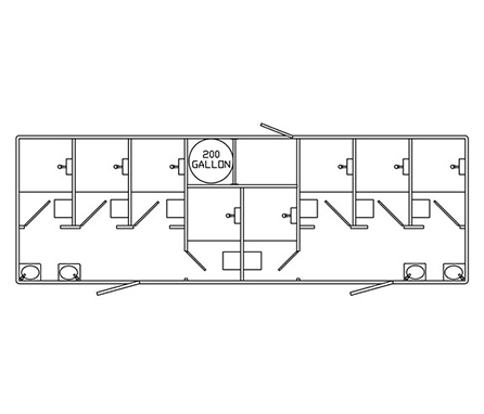 layout of 8-stall shower trailer
