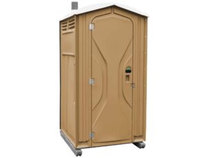 Portable outdoor restroom facility.